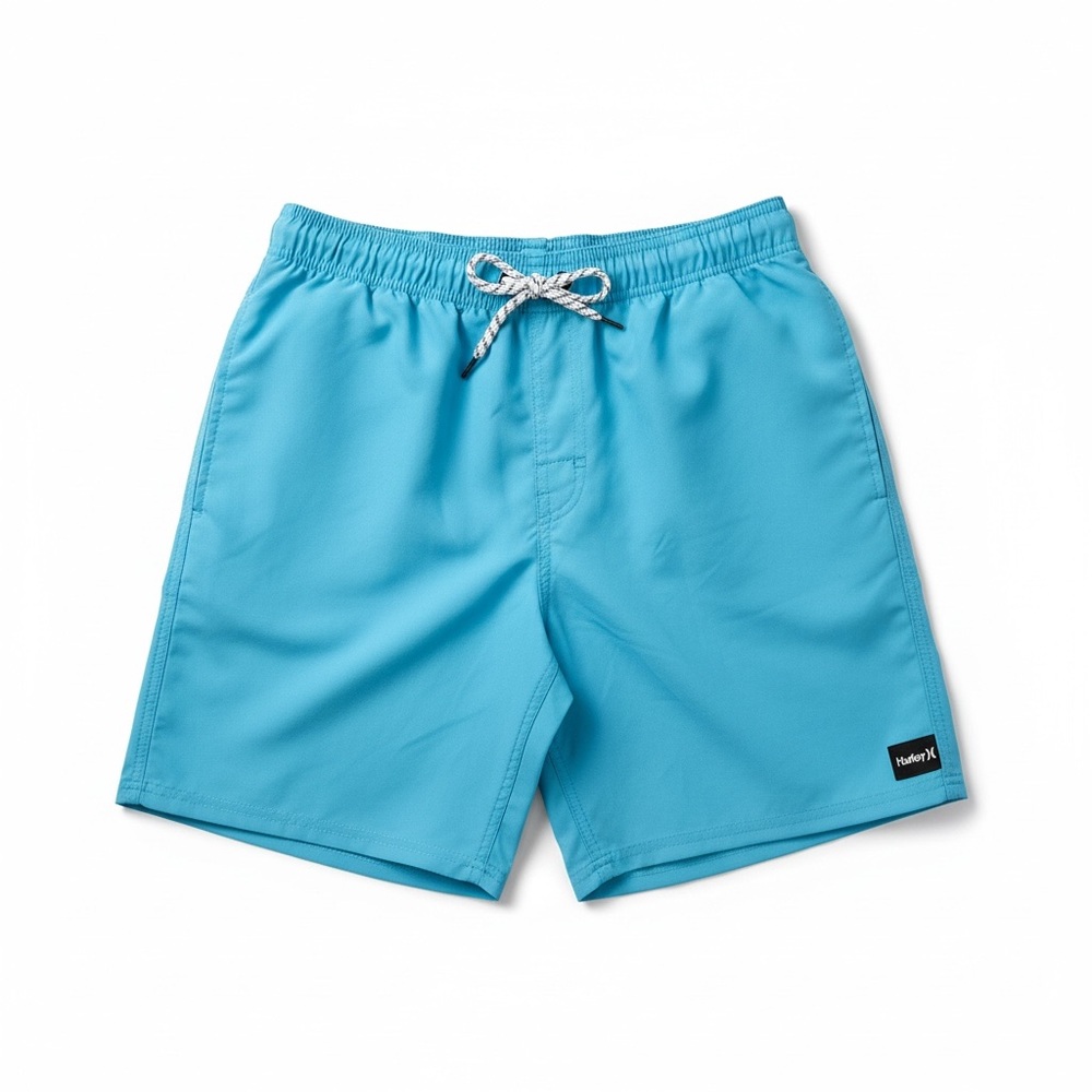 NWT Hurley Boys Turquoise Blue Swim Trunks with liner Vacation Summer Resortwear